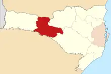 Location of the diocese. Metropolitan archdiocese in pink.