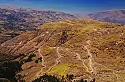 The unpaved Serpentine Road from Chinchaypujio to Qollmay