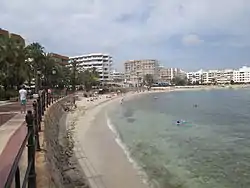 The beach of Santa Eulària des Riu in 2014