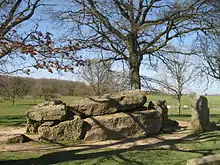 Side view of Wéris I dolmen