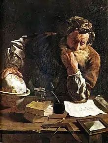 Image 35The ancient Greek mathematician Archimedes, famous for his ideas regarding fluid mechanics and buoyancy. (from History of physics)