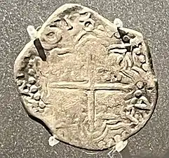 2 Reales silver coin minted in Potosí, Bolivia, 1618