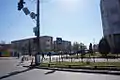 A street intersection in downtown Boryspil