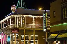 Festively adorned building