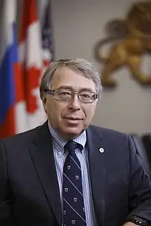 Dr. Roman Maev is pictured in his office at the Institute for Diagnostic Imaging Research.