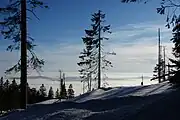 View looking southwest over the sea of fog in the valley