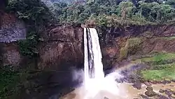 Drone view of the amazing Ekom Nkam waterfall