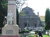 Jose Rizal monument in front of the cathedral