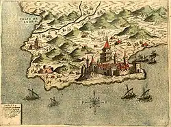 Image 2Map of Durrës in 1573 by Simon Pinargenti (from Albanian piracy)