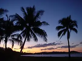 Dusk at Soroptimist Park, Rowes Bay; looking northwards to Cape Pallarenda Conservation Park.