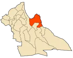 Map of Laghouat Province highlighting Sidi Makhlouf District