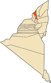 Location of Ouled Aissa commune within Adrar Province