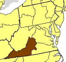 Location of the Diocese of Southwestern Virginia