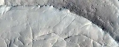 Close-up and color image of linear ridge network, as seen by HiRISE under HiWish program