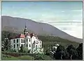 Governor's home in Buea, with Mount Cameroon in the background.