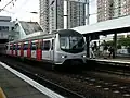 A MLR train at Fanling station before merger with MTR on 12 December 2007