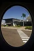 View of East Kimberly Regional Airport (Kununurra) from the window of a Virgin Australia Fokker 100