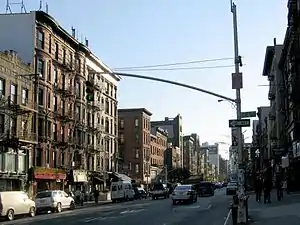 Second Avenue and 6th Street, facing south.