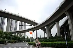 Highway interchange at the souther corner of the subdistrict, 2009