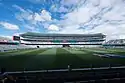 Looking at Eden Park's South Stand from the North Stand, during the warm-up for the 2015 Cricket World Cup semifinal, New Zealand vs South Africa