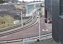 Edinburgh Gateway Tram Stop from the station