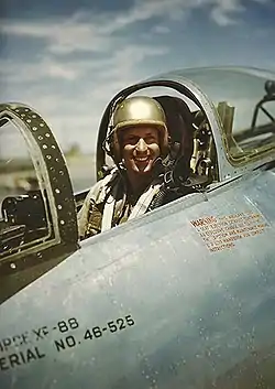 Edwin Foresman Schoch in the XF-88 Voodoo at Edwards AFB