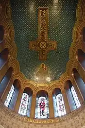 Half-dome oover the altar, showing half-dome over apse with painting "The Virgin and the Infant Jesus"