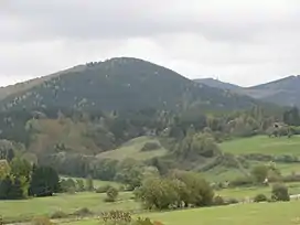 Eichelnkopf (von Südwesten), right in the background der Große Knollen with Observation Tower