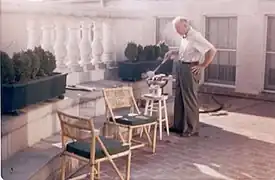 President Eisenhower standing on Ludowici tiles on the White House Promenade