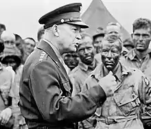 Eisenhower addressing American paratroopers prior to D-Day