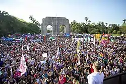 Protest in the city of Porto Alegre, Brazil.