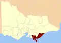 Location of Gippsland South district, circa 2010