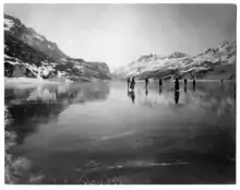 Skating on the lake of Sils. Photographed by Elizabeth Main