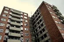 Elmet Towers in 2007, shortly before demolition