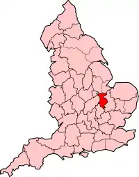 Huntingdon and Peterborough shown within England