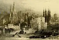 Entrance to Burgos by David Roberts, c. 1838