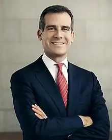 Mayor of Los Angeles Eric Garcetti of California