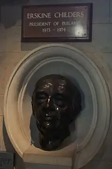 Memorial to Erskine Childers (1905-1974)in St. Patrick's Cathedral in Dublin