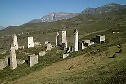 Defense towers in the selo of Erzi in Dzheyrakhsky District