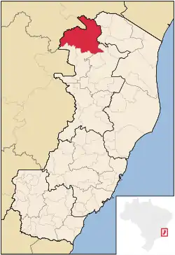 Location in the Espírito Santo