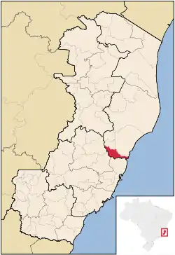 Location in the Espírito Santo