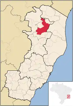 Location in Espírito Santo  state