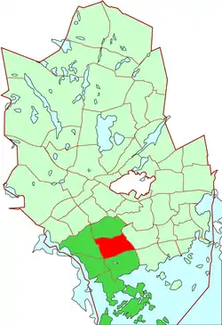 Location of Nöykkiö within Espoo