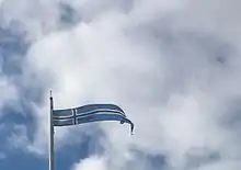 An Estonian cross flag used on the island of Vormsi.