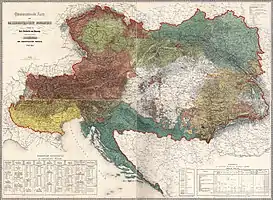 Ethnographic map of the Austrian Empire (1855) by Karl von Czoernig-Czernhausen [de]