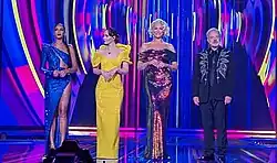 2023 hosts: Alesha Dixon, Julia Sanina, Hannah Waddingham and Graham Norton