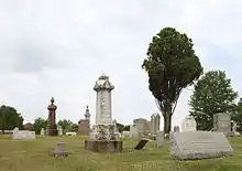 Color photograph of tombstones from the film.