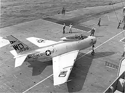 VMA-212 (WD) FJ-4B on USS Oriskany (CV-34)