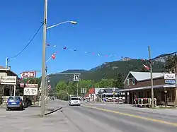 Downtown Falkland, near the intersection of Highway 97 and the Chase-Falkland Road.