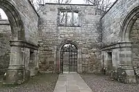 Interior of the memorial chapel, looking west